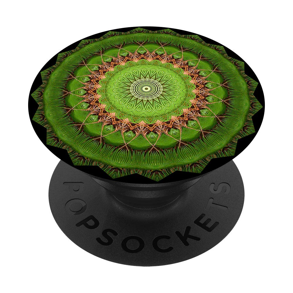 Green Mandala Pop Mount Socket Knob - Divine Mandala PopSockets Grip & Stand for iPhone, Samsung & Tablets - Perfect for Yoga, Meditation & Boho Decor