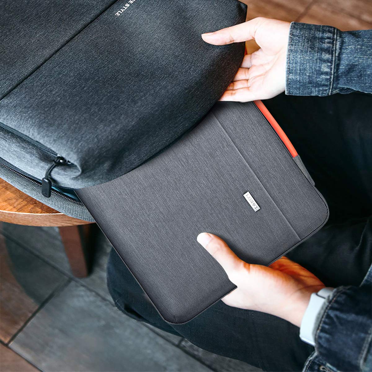 LANDICI 15.6-16 Inch Laptop Sleeve Case - 360° Protective Padded Neoprene Cover for MacBook Air 15, MacBook Pro 15/16 (2021), Dell, Lenovo, HP, Acer, Samsung Notebooks - Water Resistant & Shockproof Grey Computer Bag for Work, School & Travel