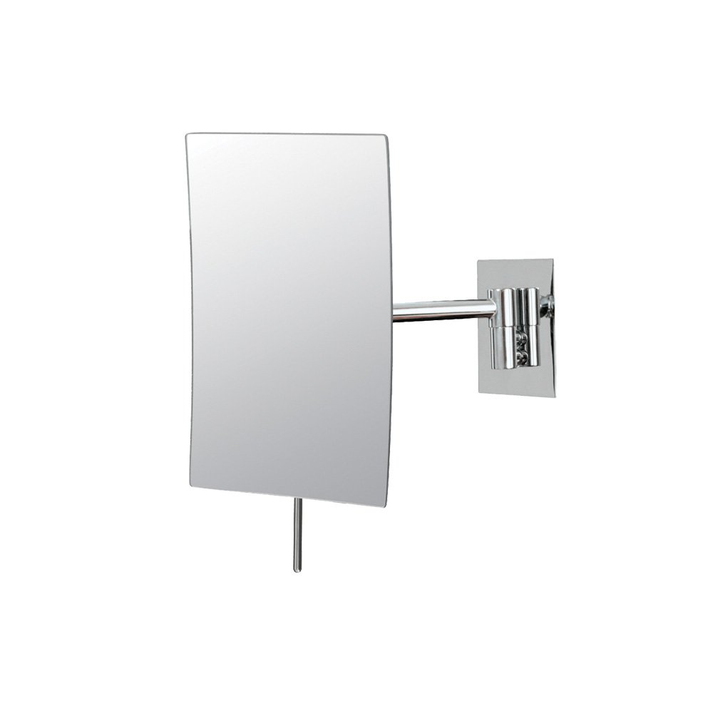 Mirror Image 21843 Minimalist Rectangular Wall Mirror - 3X Magnification Chrome Finish for Bathroom, Bedroom & Vanity Decor