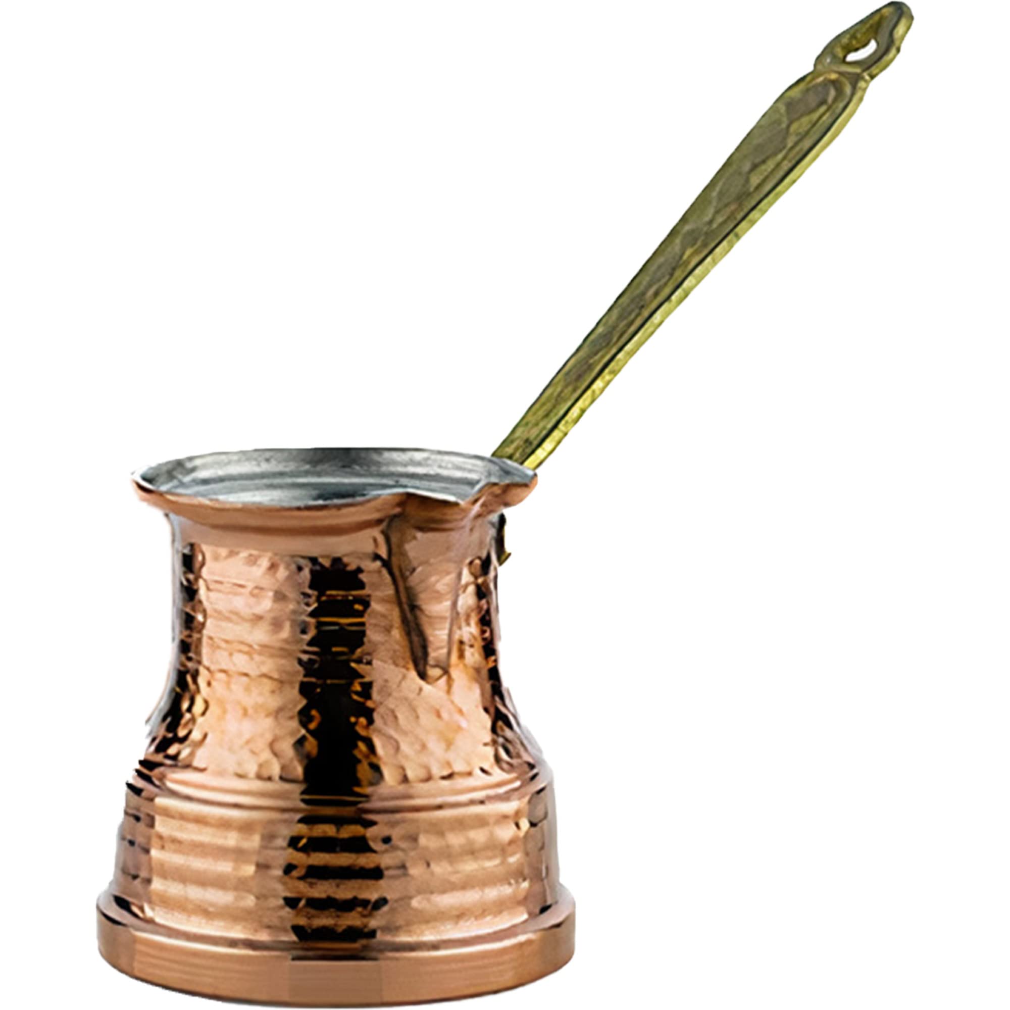 Authentic Turkish Arabic Coffee Pot - Handcrafted Hammered Copper Cezve/Ibrik (8 oz) | Stovetop Coffee Maker for Turkish & Greek Coffee | Perfect for Home Brewing, Gifts & Traditional Coffee Ceremonies