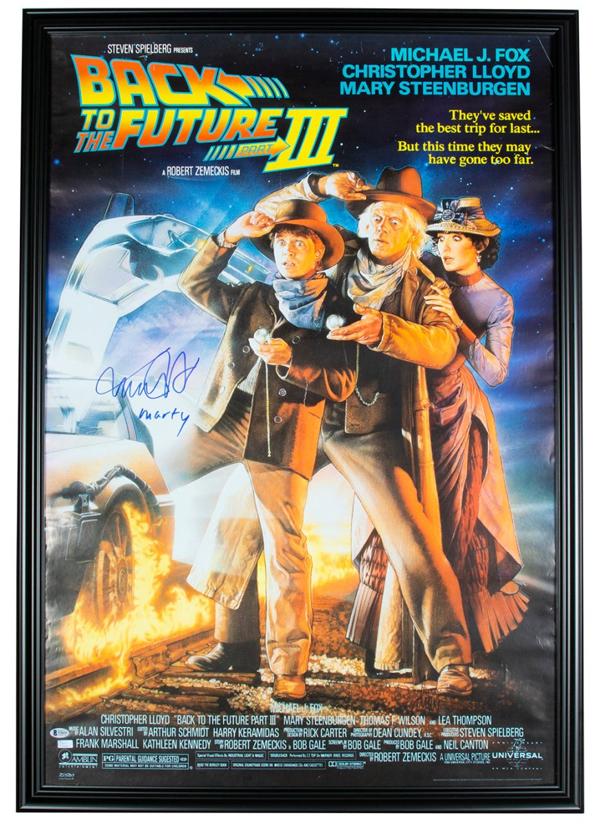 Authentic Michael J. Fox Signed Back to the Future 3 Framed Movie Poster 32x46 - Limited Edition Collectible for Home Theater, Office Decor & Movie Memorabilia Display
