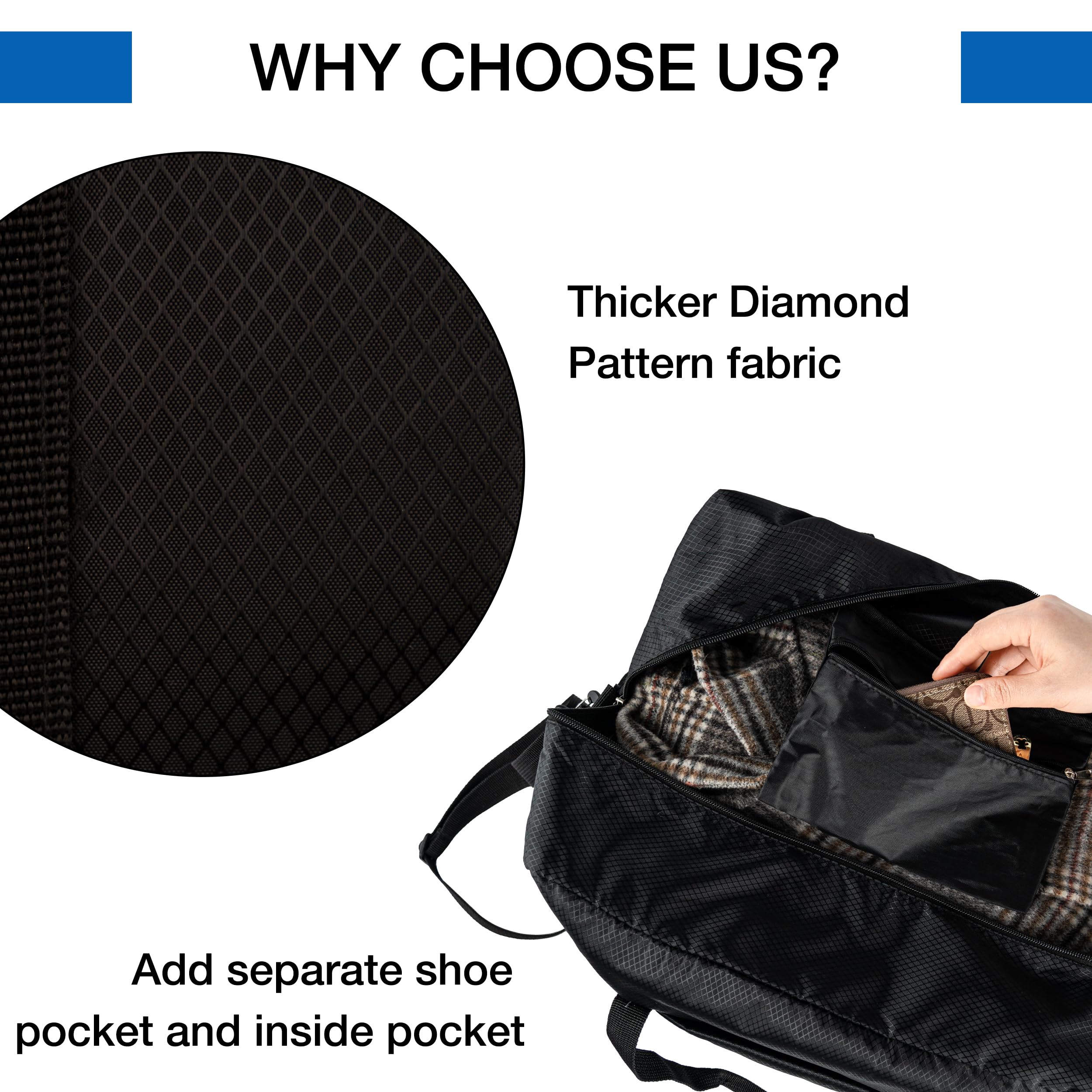 Spirit Airlines Approved Personal Item Bag - Foldable Travel Tote & Duffel Weekender Bag for Men & Women | Perfect for Carry-On, Weekend Getaways & Airplane Travel