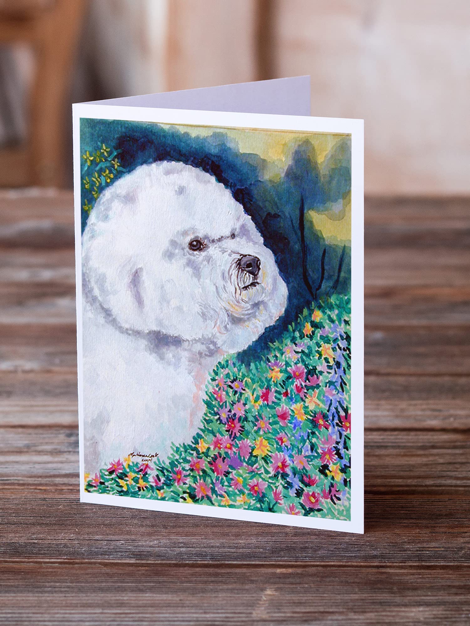 Bichon Frise Blank Greeting Cards with Envelopes - Pack of 8 Whimsical A7 Size (5x7) Note Cards by Caroline's Treasures | Perfect for Birthdays, Thank You Notes & Special Occasions