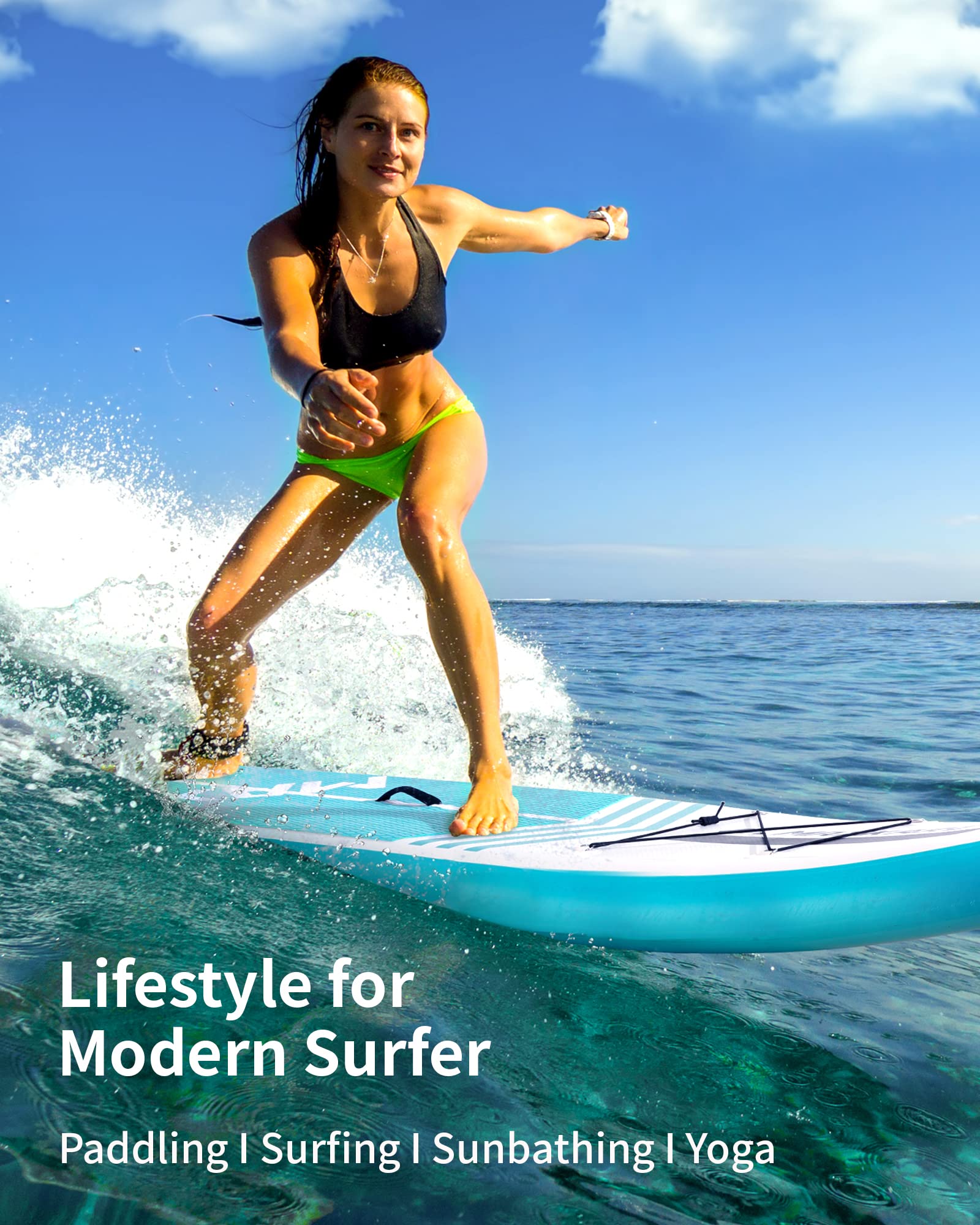 **Premium Inflatable Stand Up Paddle Board (SUP) for Adults & Youth - Includes Non-Slip Deck, Adjustable Paddle, Leash, Pump & Backpack - Perfect for Fishing, Yoga, Surfing & Water Sports**