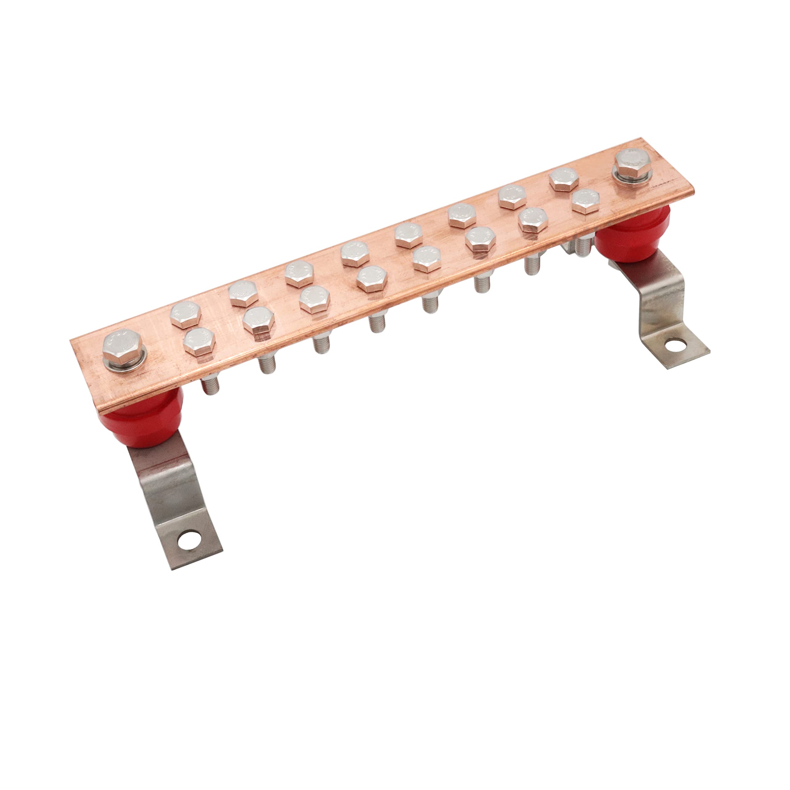 16 Terminal Wall Mount Copper Ground Bar Kit - 0.24