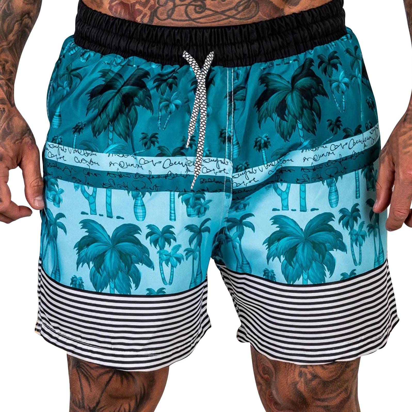 Ozmmyan Men's Casual Summer Shorts - Colorful Printed Comfortable Beach Shorts, Plus Size | Perfect for Swimming, Vacation & Outdoor Activities