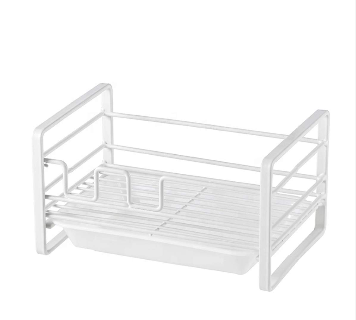 Stainless Steel Sponge Holder for Kitchen Sink with Drain Pan - Rustproof Sink Caddy Organizer - Removable Tray for Soap & Scrubber - Perfect for Dishwashing, Countertop Organization & Small Kitchen Storage