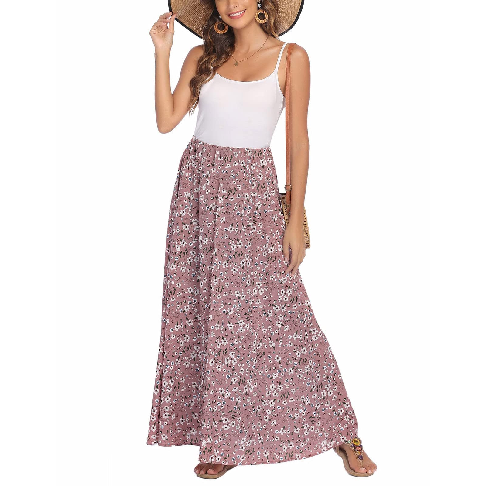 Sexy Floral Spaghetti Strap Cami Maxi Dress for Women - Perfect for Beach Vacations, Summer Outings & Boho Fashion