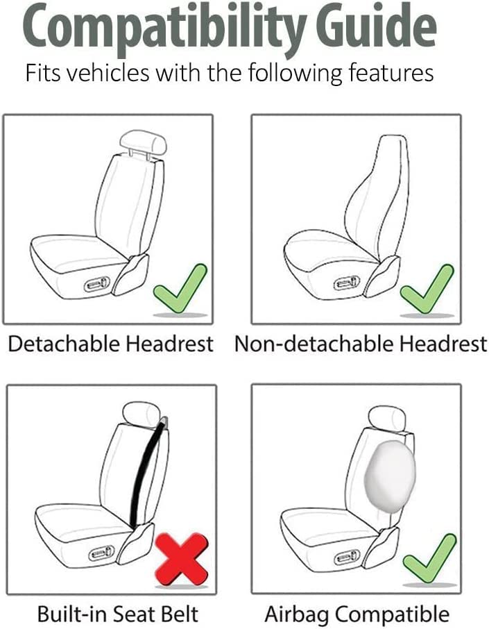 AUTOYOUTH Universal High Back Bucket Seat Covers - Set of 2, Airbag Compatible for Cars, SUVs, Trucks & Vans (Blue) | Premium Protection & Comfort for Drivers & Passengers | Perfect for Road Trips, Commuting & Daily Driving