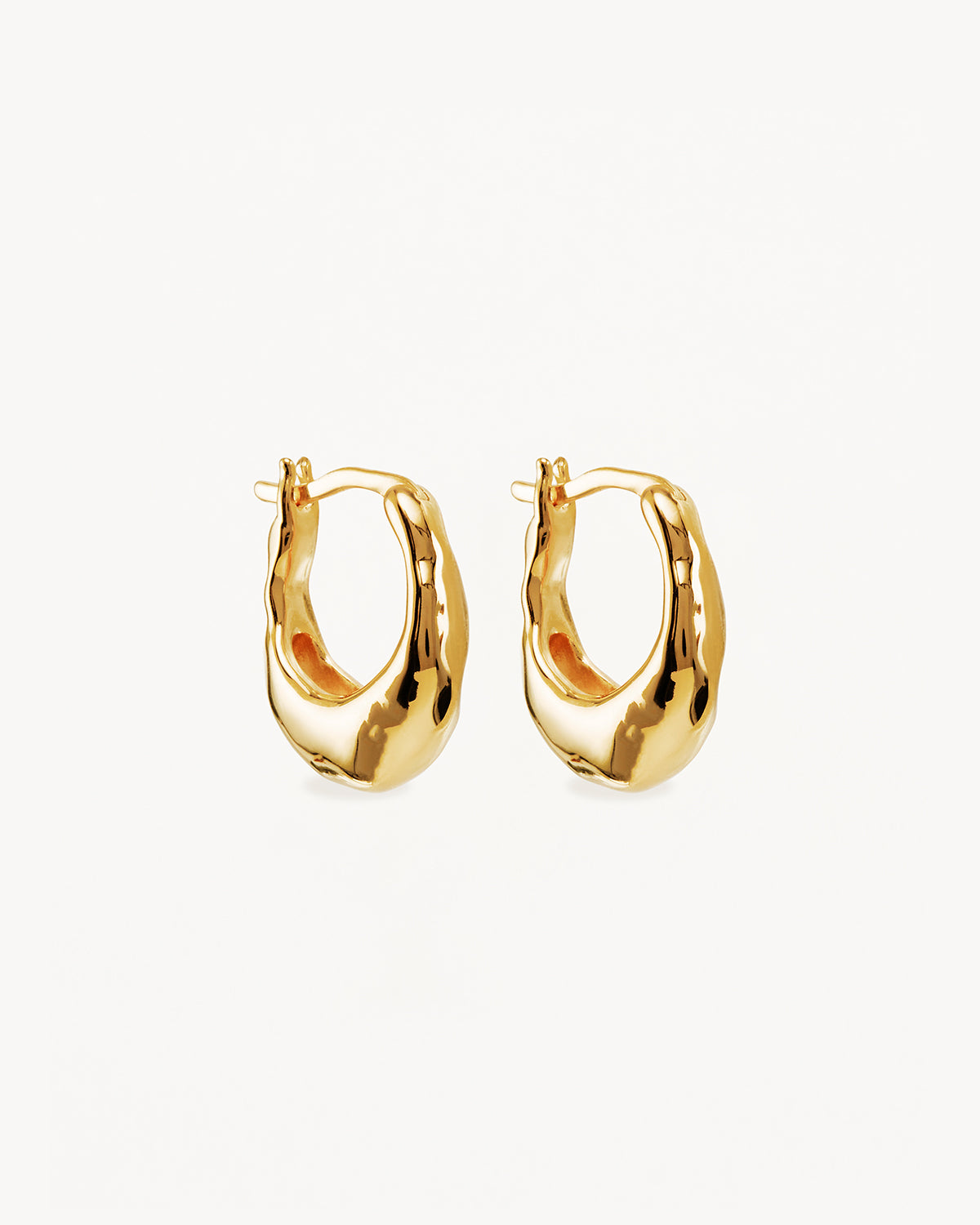 18K Gold Vermeil Radiant Energy Small Hoop Earrings - Dainty Everyday Jewelry for Women, Perfect for Work, Date Night & Special Occasions