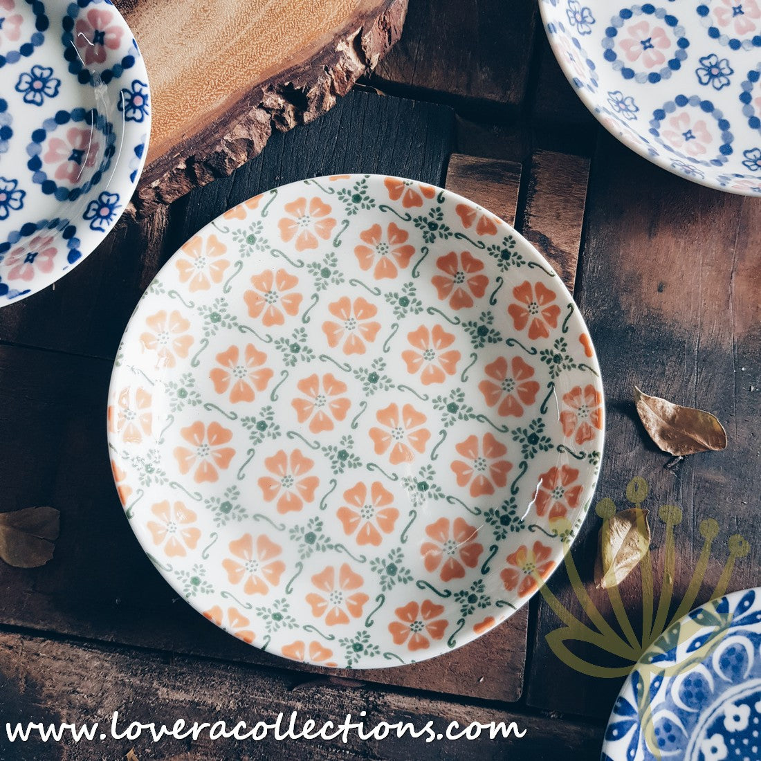 **50% Off + Buy 1 Get 1 Free - Awasaka Japan Floral Print Condiment Dishes & Dessert Plates Set - Perfect for Sushi, Salads, and Party Serving**