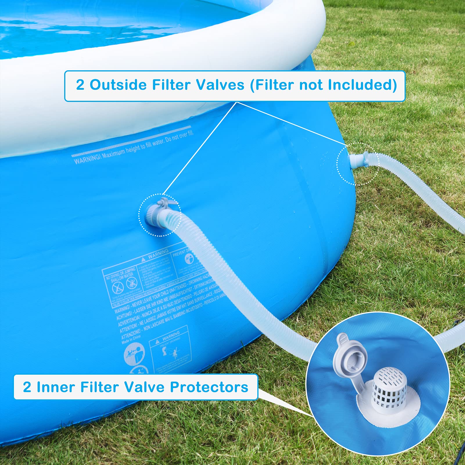 Future Way 12ft x 36in Above Ground Swimming Pool for 6 Adults or 8 Kids - Sturdy & Easy Setup Backyard Pool for Outdoor Summer Fun, Family Gatherings, and Kids' Water Play