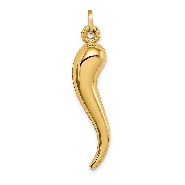 14K Solid Yellow Gold Italian Horn Necklace - Cornicello Lucky Charm Pendant for Protection & Good Fortune | Perfect Gift for Birthdays, Anniversaries & Special Occasions