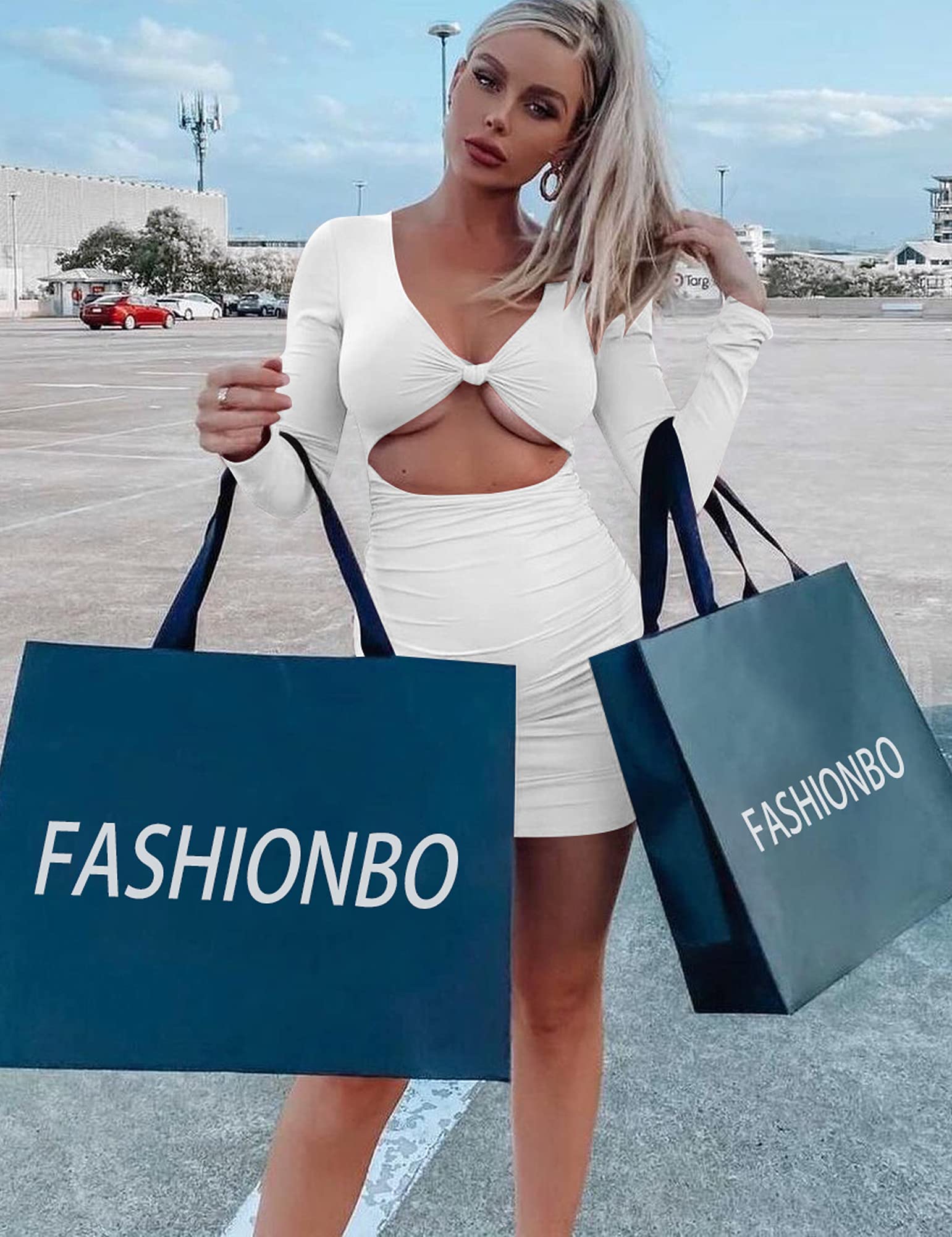 Sexy Bodycon Sleeveless Cut Out Ruched Tank Mini Dress for Women - Club Party, Night Out, Date Night & Special Occasions