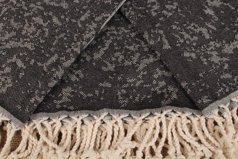 Premium Black Turtle Turkish Beach Towel - Extra Large, Soft & Quick-Dry - Perfect for Pool, Beach, Vacation & Yoga