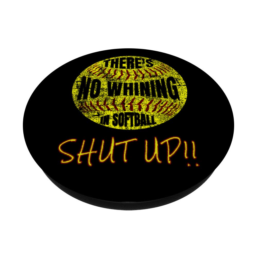 No Whining in Softball Stitches Fastpitch Quote PopSockets PopGrip - Swappable Phone & Tablet Grip for Girls | Perfect for Softball Players, Fans & Sports Enthusiasts