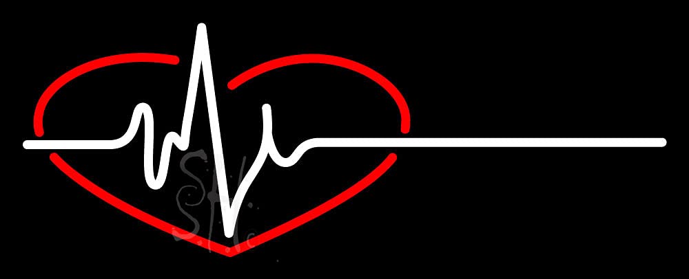 Heart Rate Monitor Neon Sign - Red & White - 13