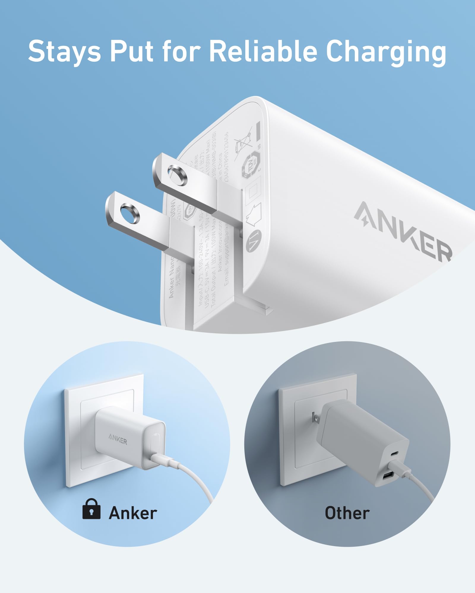 Anker Nano 100W USB-C Fast Charger for MacBook Pro/Air, iPhone 15/14/13 Series, iPad, Samsung Galaxy - Compact Foldable Design with 6ft USB-C Cable - Perfect for Travel, Office & Home Charging