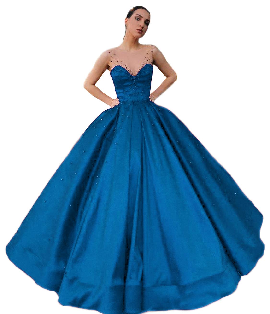 Elegant Sweetheart Neckline Long Satin Prom Dress for Women - Quinceañera Ball Gown & Wedding Party Dress | Perfect for Homecoming, Formal Dances & Special Occasions