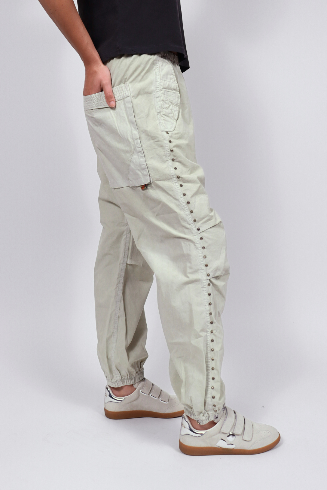 Canyonkid Flap Snap Poplin Airjump Home Stud Pant | Dust Powder - Comfortable Casual Pants for Home, Study & Outdoor Activities