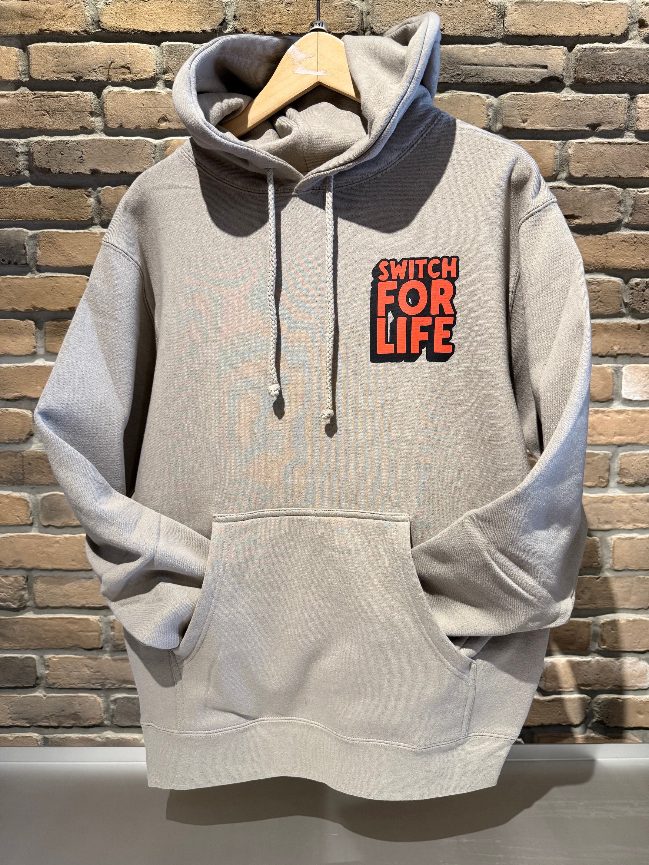 Switch For Life Goose Logo Heavyweight Hoodie - Sand Color | Cozy Pullover for Men & Women | Perfect for Outdoor Activities, Casual Wear & Street Style