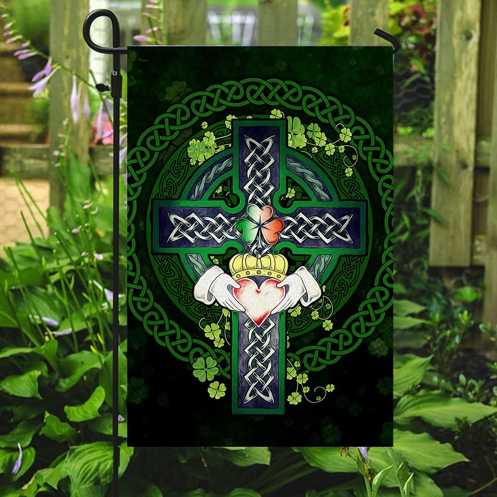 Celtic Irish Ireland Flag 28x40 Inch Double-Sided Garden Flag - St. Patrick's Day Decor for Indoor, Yard & Outdoor Use | Perfect for Patio, Porch, Lawn & Seasonal Celebrations