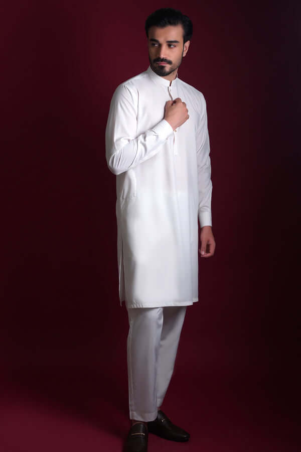 Premium Supima Cotton Blend White Kurta with Pyjama Pants for Men | Soft & Breathable Indian Ethnic Wear | Perfect for Festivals, Weddings & Casual Outfits