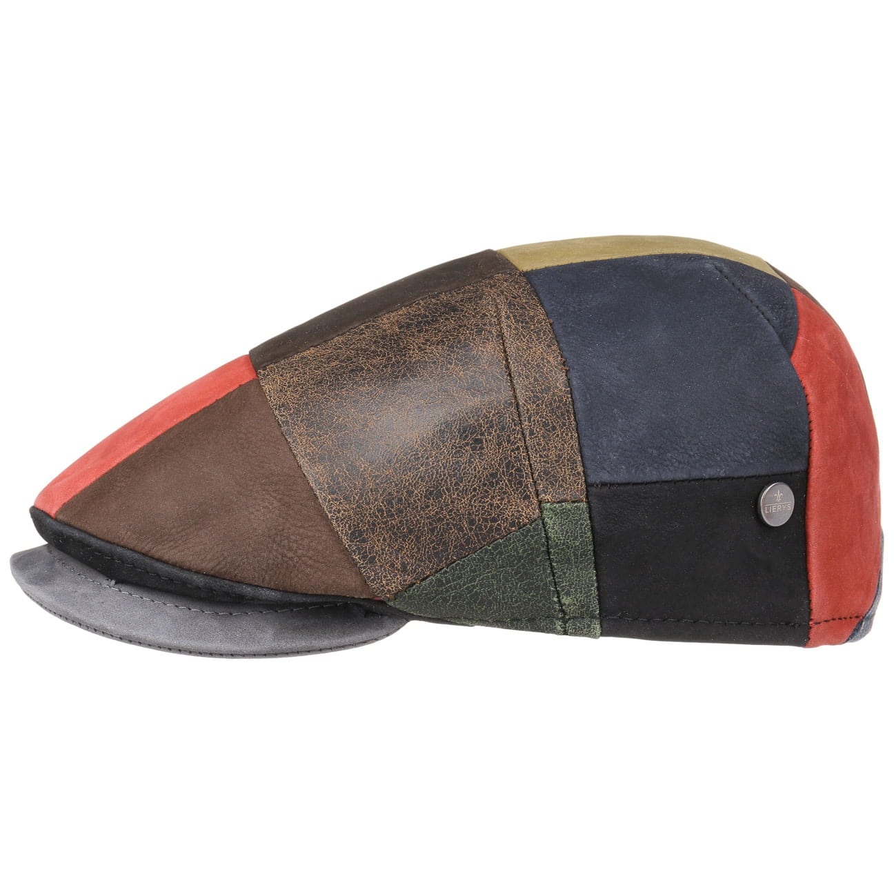 Lierys Capri Bic Leather Patchwork Flat Cap - Vintage Style Men's Hat for Casual Outfits & Outdoor Activities