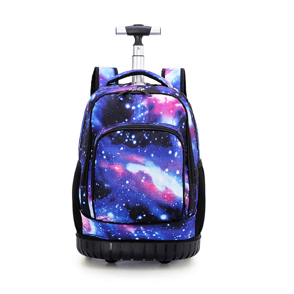 Dreneco Rolling Backpack for Boys and Girls - Wheeled School Backpack with Trolley Handle, Durable Kids Travel Luggage for School, College, Day Trips & Airplane Carry-On
