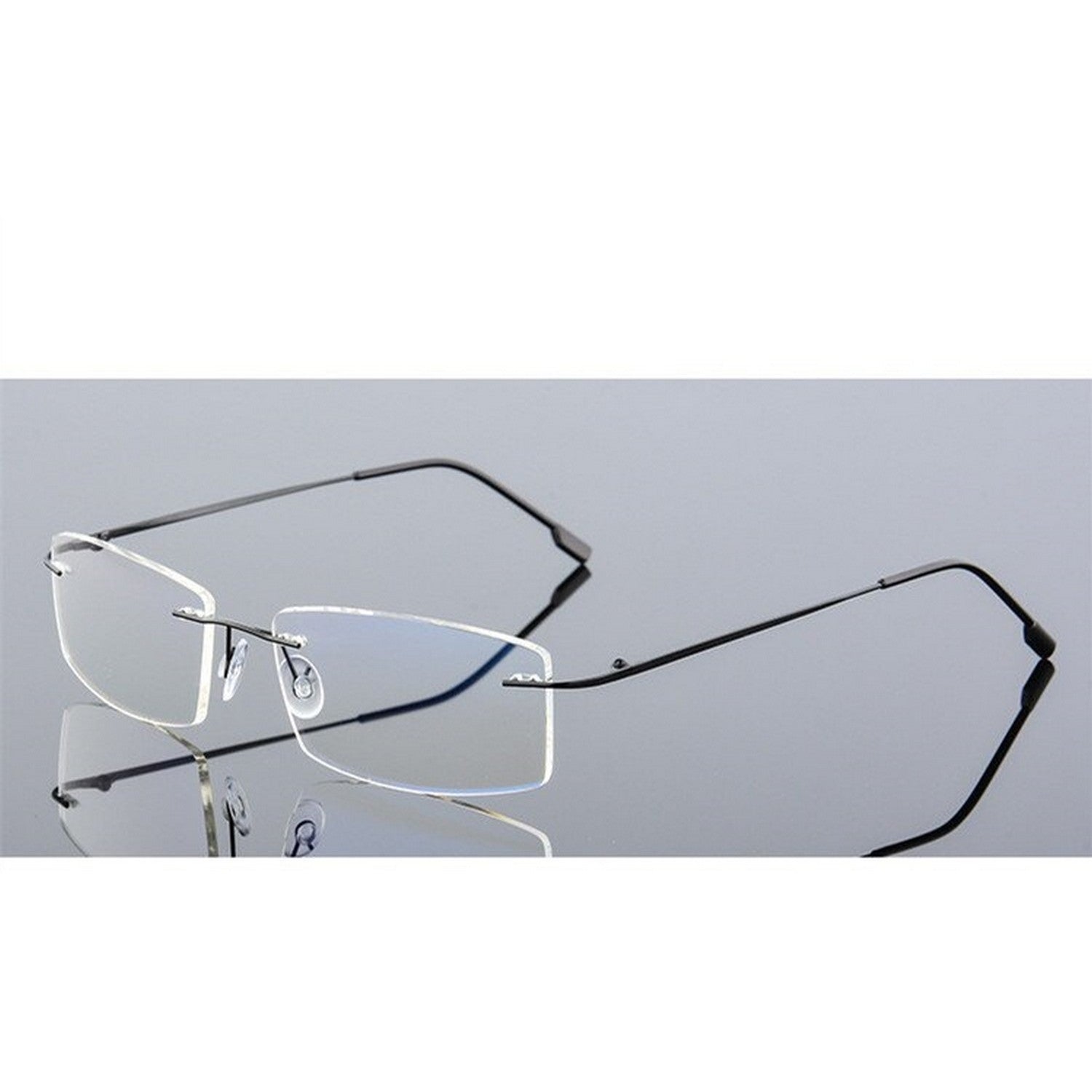 Stylish Rimless Blue Light Blocking Glasses for Men & Women - Anti Eye Strain Computer & Gaming Glasses for Office Work & Screen Time Protection