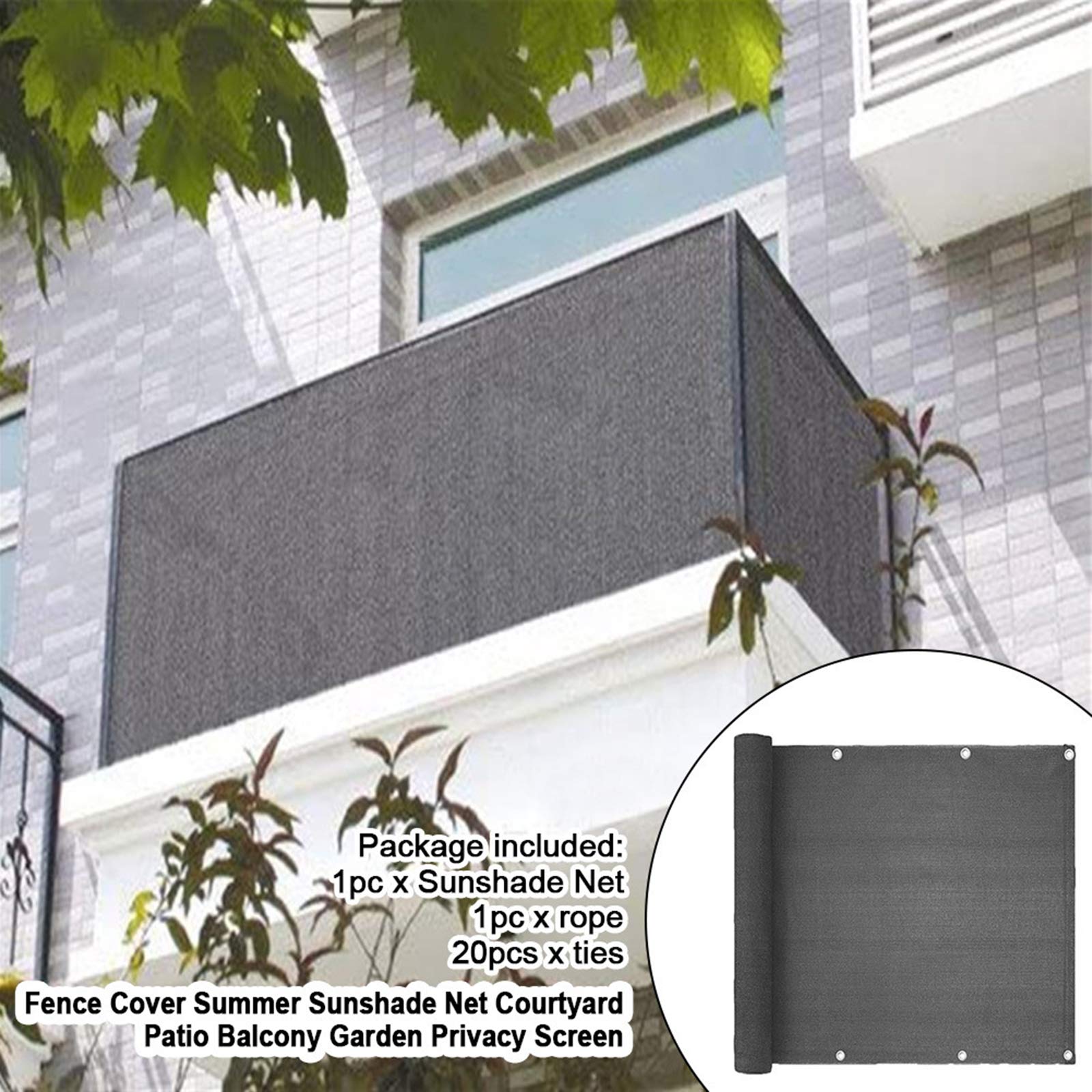 3x16ft Sunblock Shade Cloth Roll with Grommets - UV Resistant Privacy Screen & Windscreen Cover for Outdoor Use - Perfect for Patio, Backyard, Garden, Carport, and Pool Area Protection