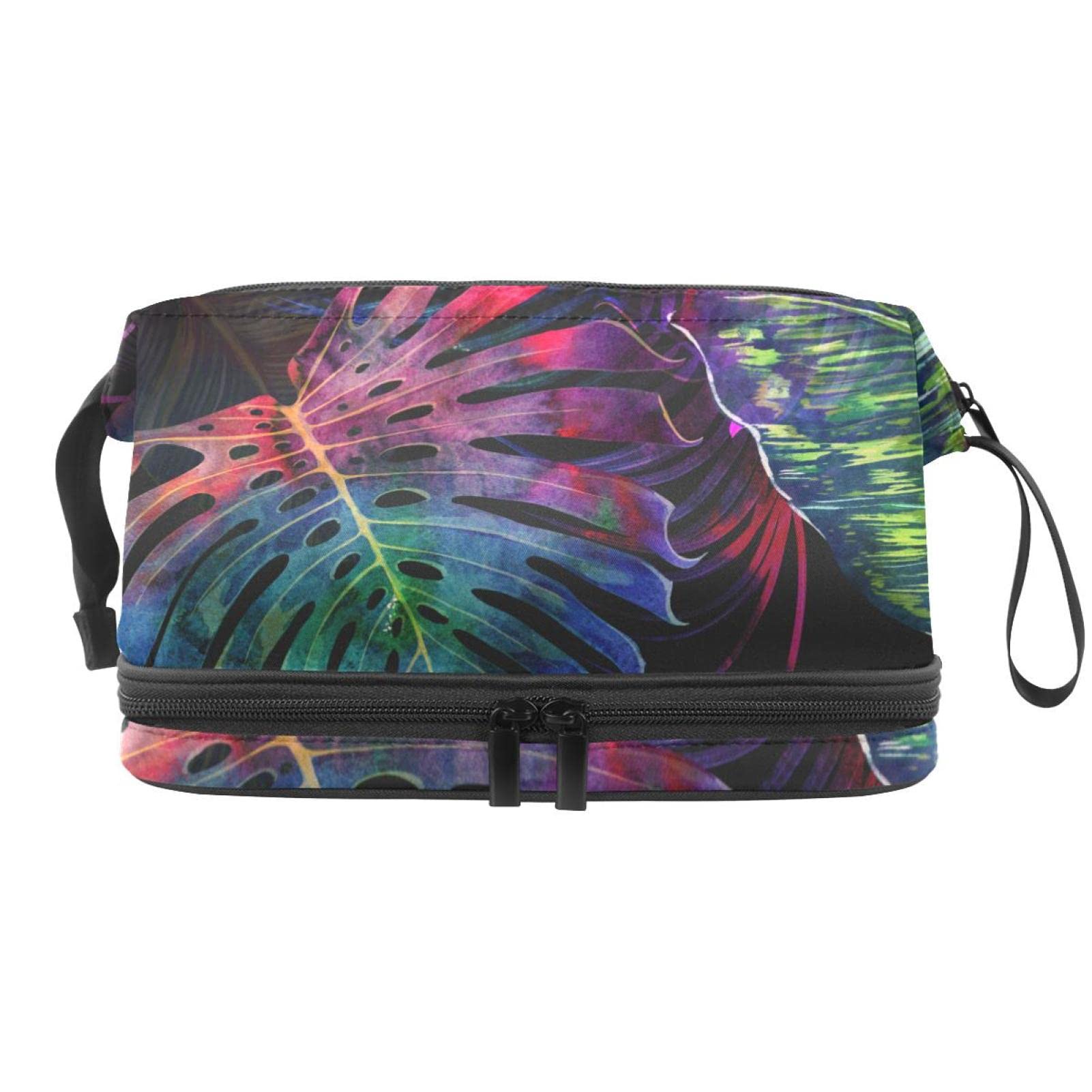Double Layer Waterproof Makeup Bag for Women - Large Roomy Cosmetic Organizer with Zipper, Travel Toiletry Pouch for Girls | Perfect for Travel, Gym, and Daily Essentials Storage