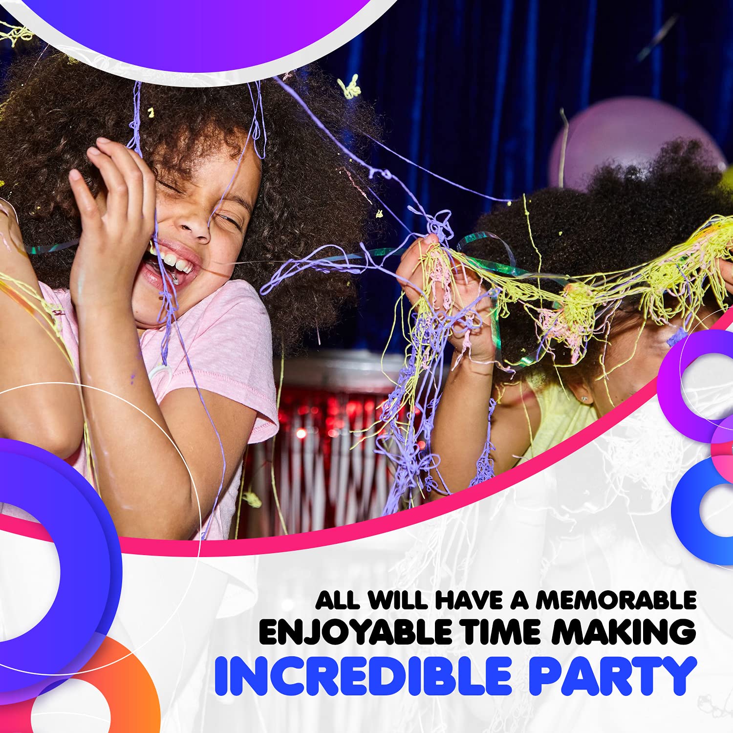 Toysery Party Streamer - Ultimate Spray String for Kids | 12 Pack of Fun Party Spray String in Cans | Perfect for Birthday Parties, Halloween, and Celebrations