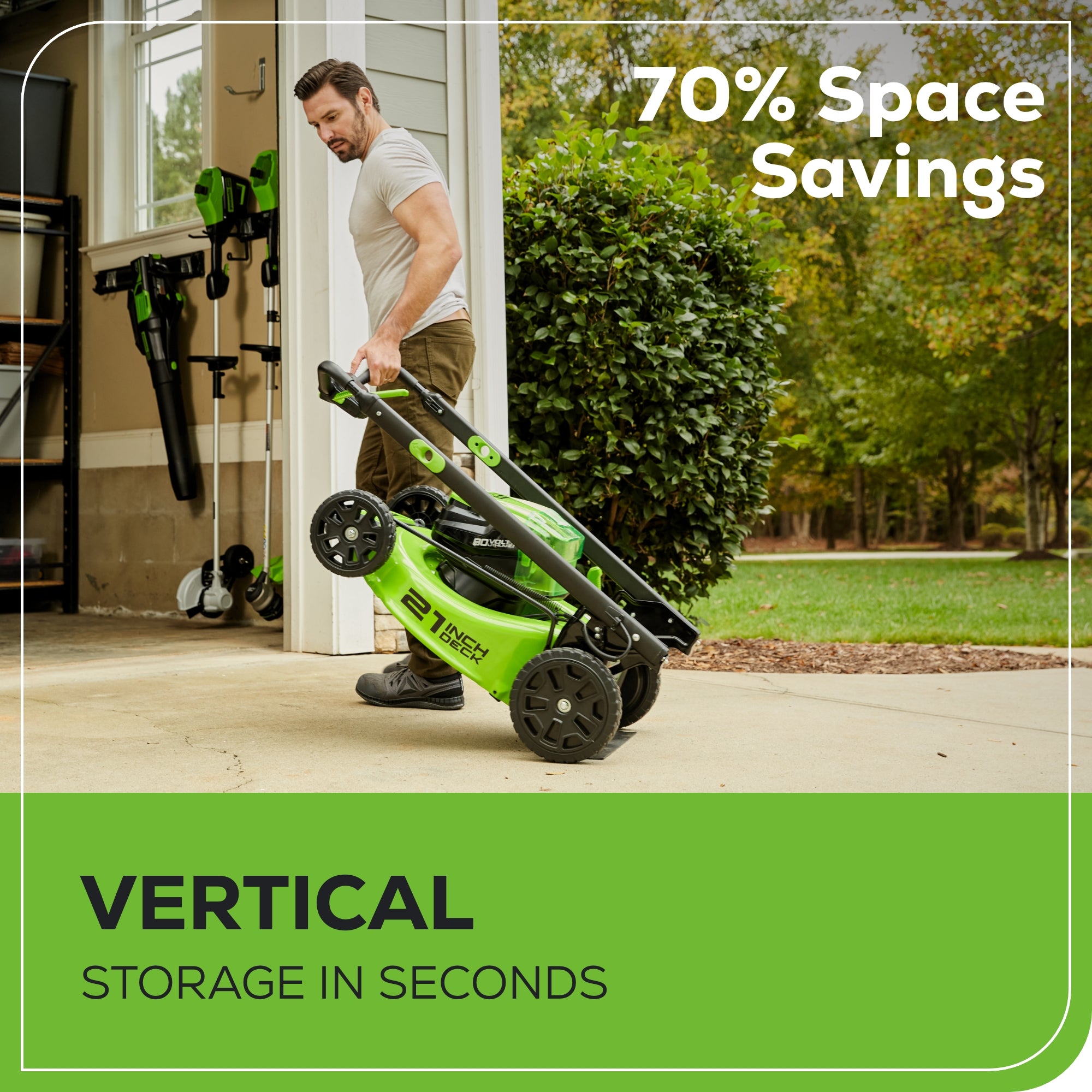 80V 21-Inch Cordless Battery 4-in-1 Push Lawn Mower & 16-Inch String Trimmer Combo Kit with (1) 4.0Ah Battery & (1) Rapid Charger - Perfect for Residential Lawn Care and Yard Maintenance