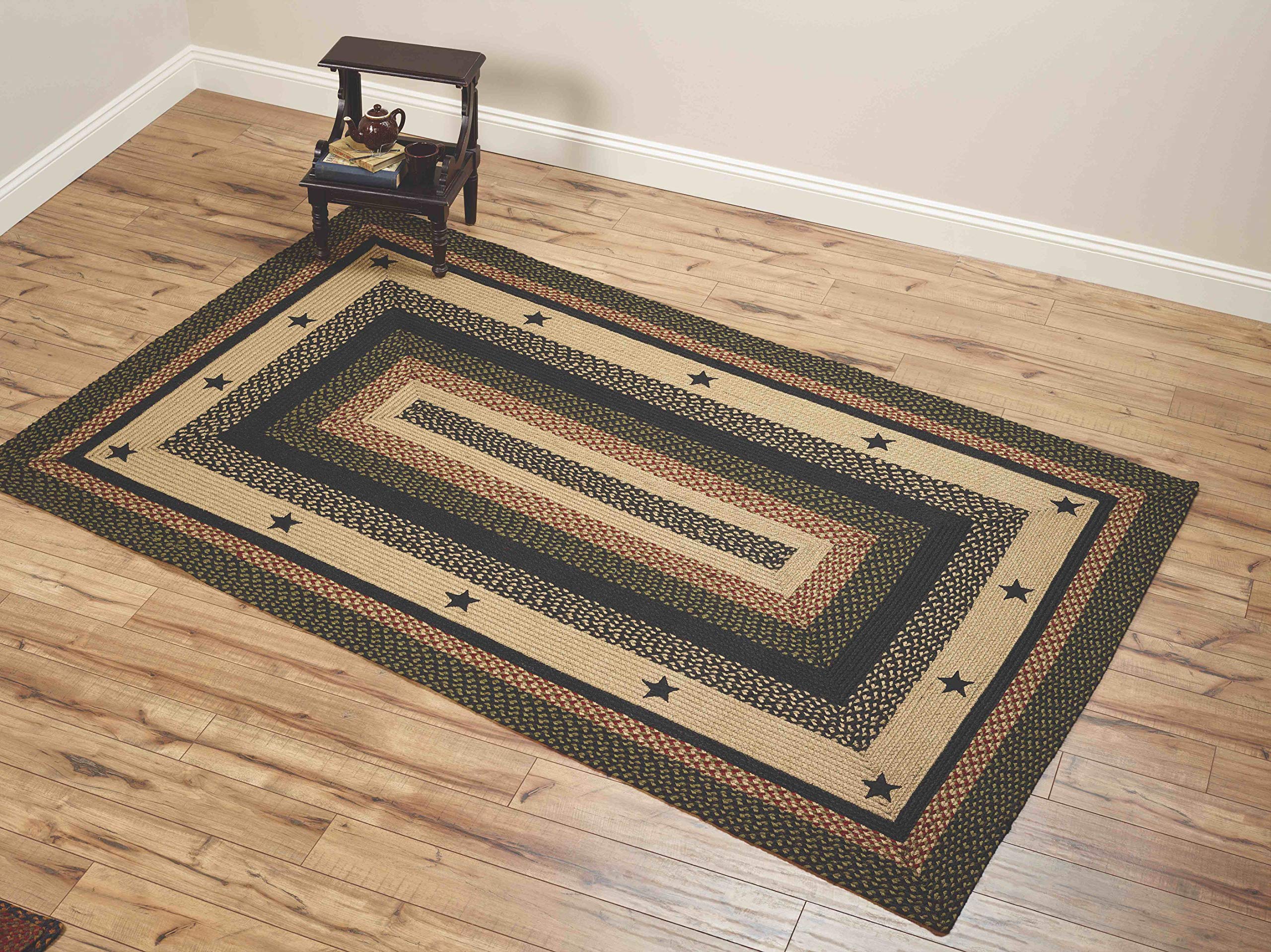 IHF Rugs Tartan Star Rectangle Braided Rug - 22