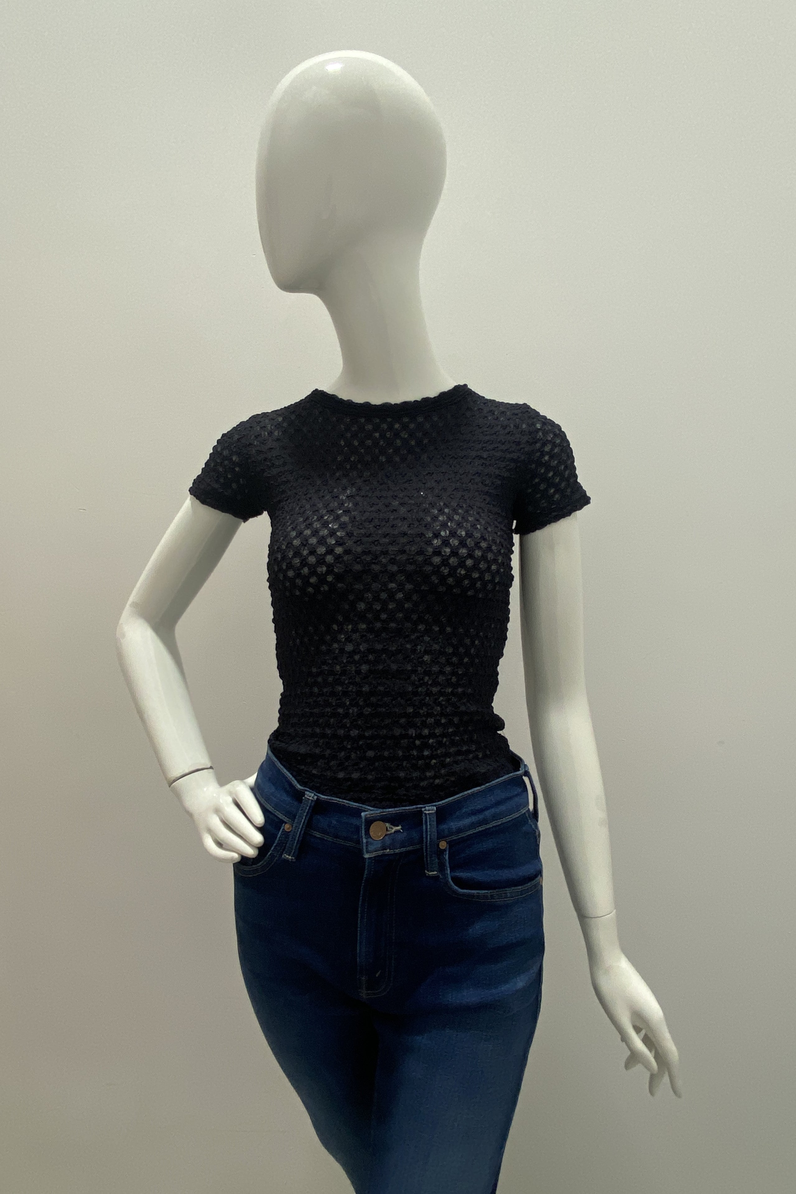 Trendy Frame Mesh Lace Baby Tee for Women - Soft Stretchy Vintage Style Crop Top - Perfect for Summer Outfits, Music Festivals & Casual Wear