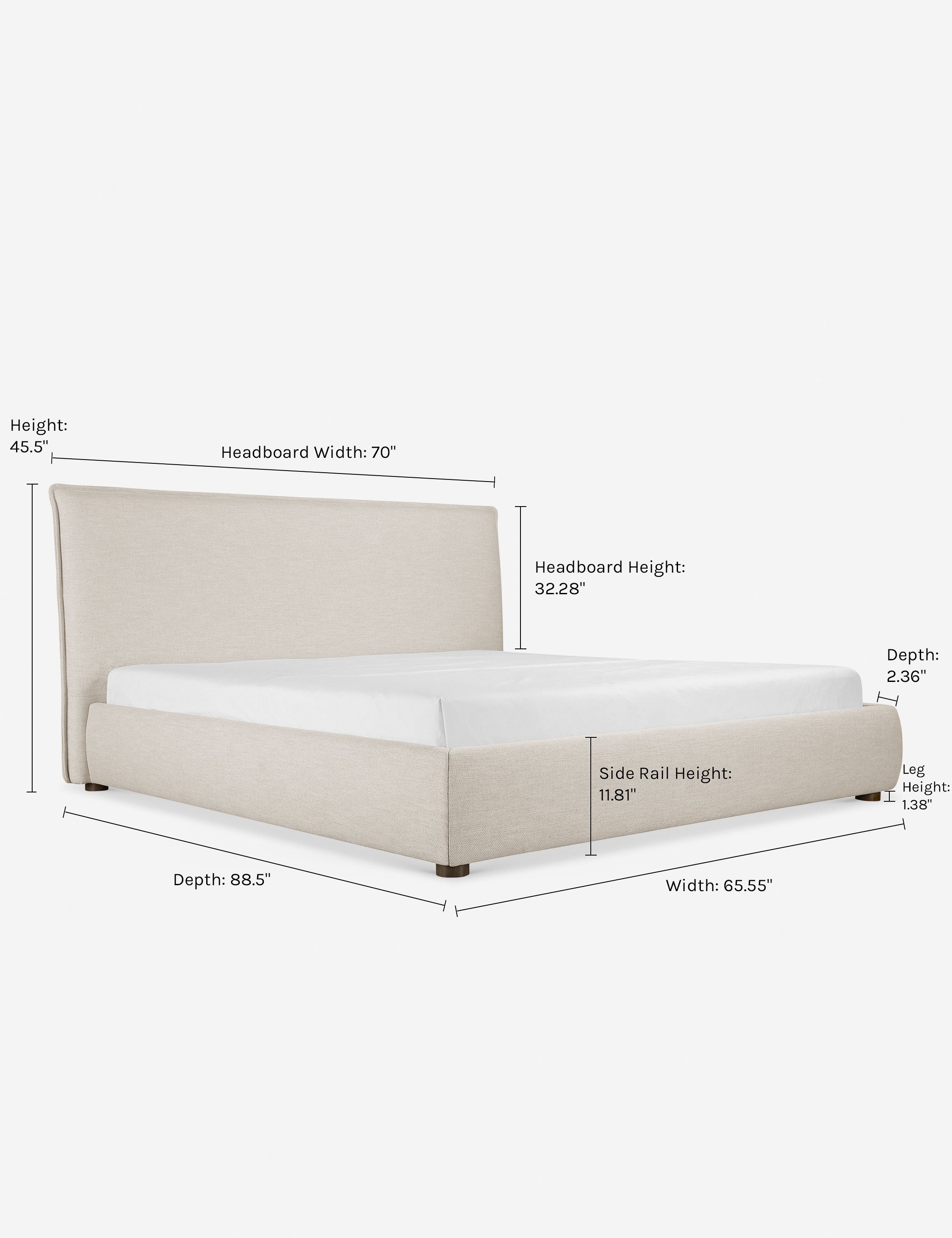 Cambria Platform Bed Frame - Modern Low Profile Bed with Wooden Slats - Perfect for Minimalist Bedroom & Small Spaces