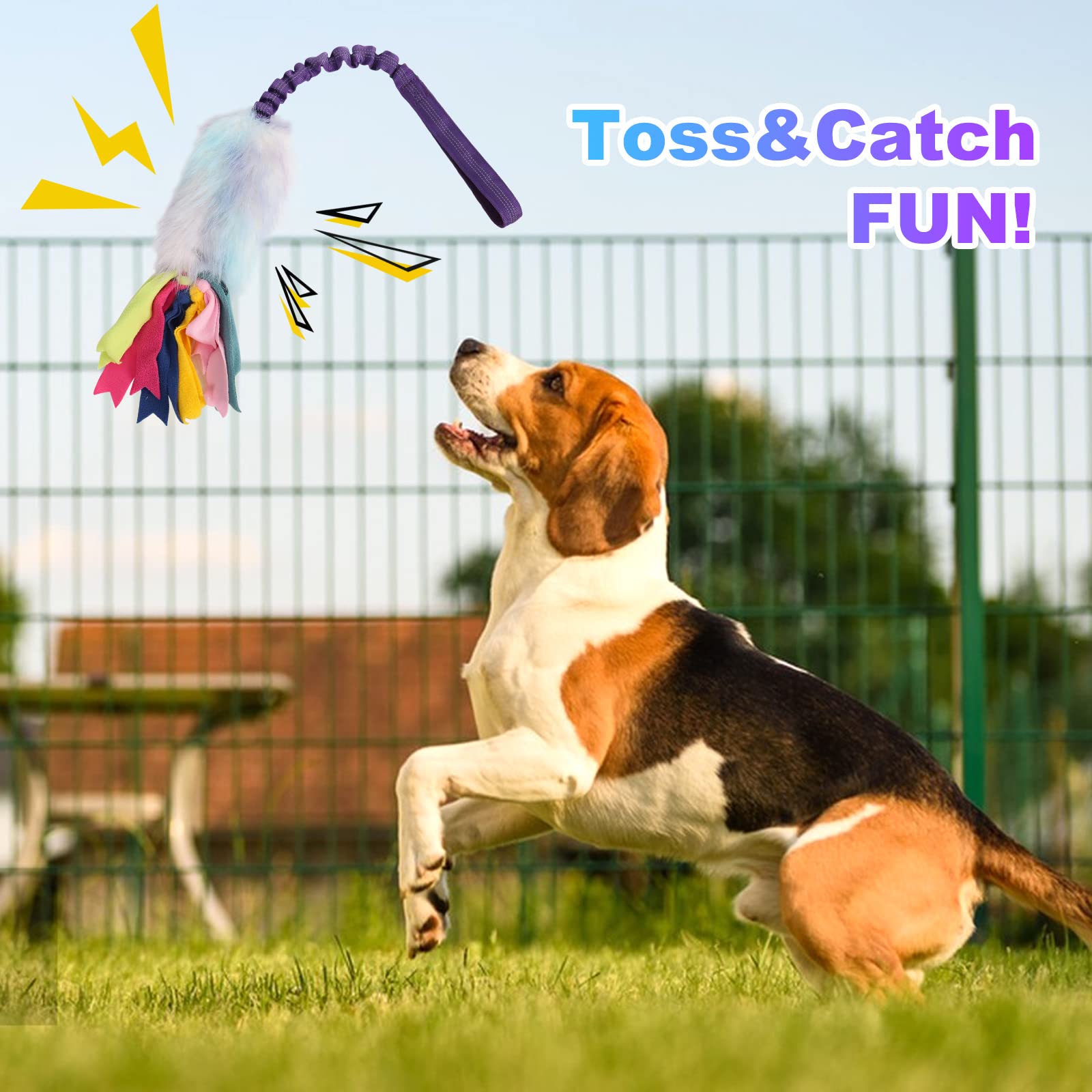 Nearly Indestructible Dog Rope Toys with Strong Squeak - Ideal for Tug of War, Interactive Training, Dental Cleaning, and Boredom Relief - Perfect for Dogs of All Ages at Home, Park, or Travel