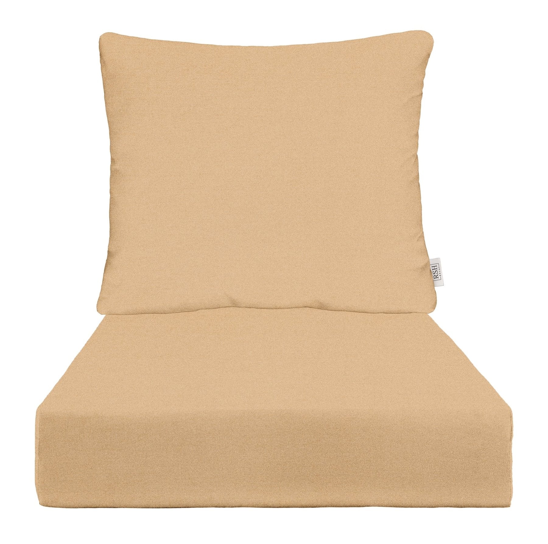 Sunbrella Cast Neutrals Deep Seating Pillow Back Chair Cushion Set - Waterproof Outdoor Patio Furniture Cushions for Lounge Chairs, Sofas & Sectionals - Perfect for Poolside, Deck or Garden Relaxation