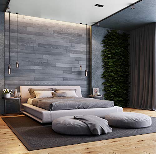 Real Wood Peel and Stick Wall Panels with 3M Adhesive - Easy DIY Installation, Warm Grey (16.25 sq.ft/Box) for Bedroom, Living Room, and Office Decoration