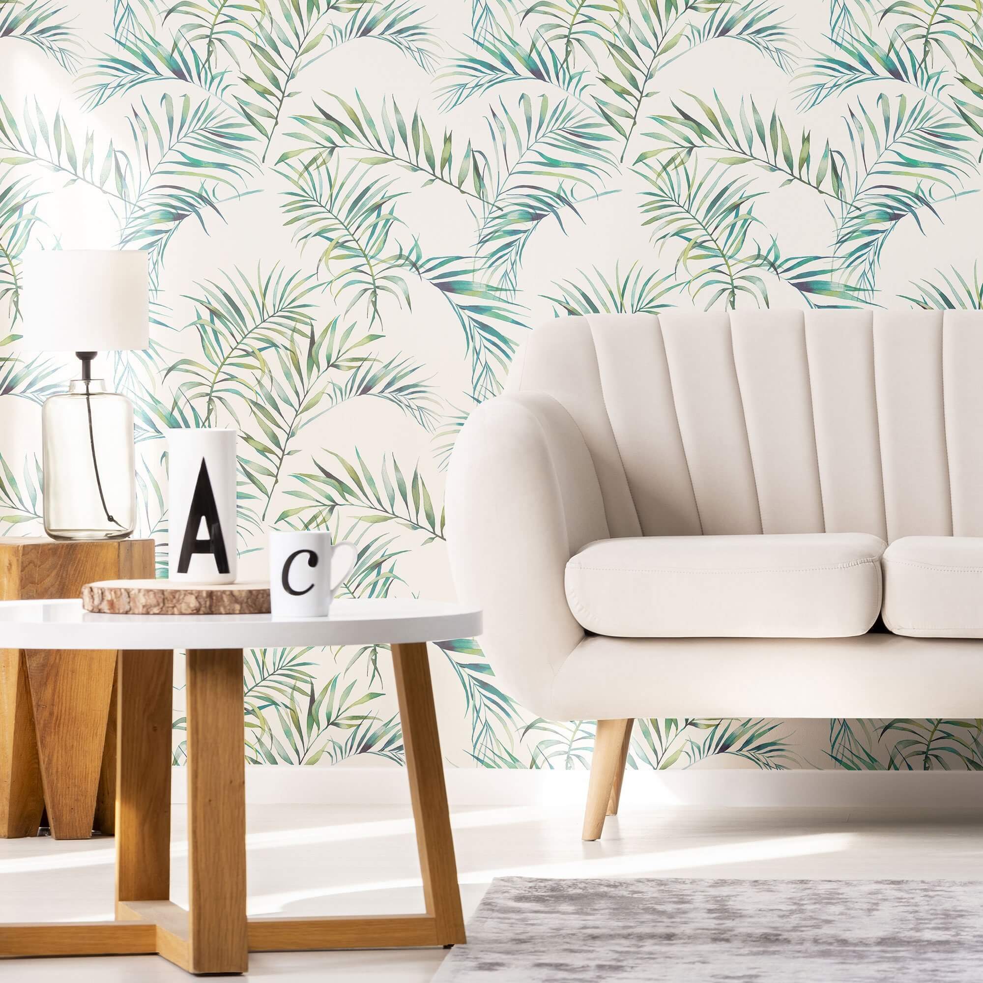 Green Botanical Floral Peel and Stick Removable Wallpaper 0670 - Self-Adhesive Wall Decor for Bedroom, Living Room & Office