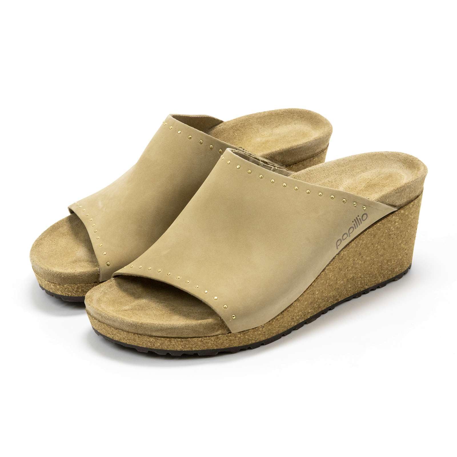 Birkenstock Women's Clog Namica Rivets Sandcastle Nubuck Leather Slip-On Shoes EU Size 41 | Comfortable House Shoes for Women, Perfect for Indoor & Outdoor Wear