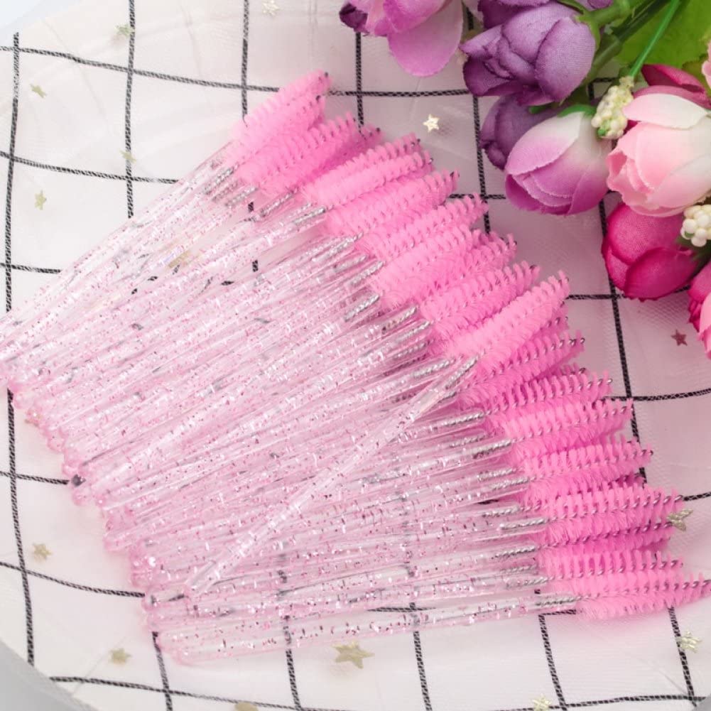 50pcs Disposable Eyelash Brushes - Mascara Wands & Eyebrow Extension Applicators - Professional Makeup Brush Tools for Lash Extensions, Salon Use & Home Beauty Care