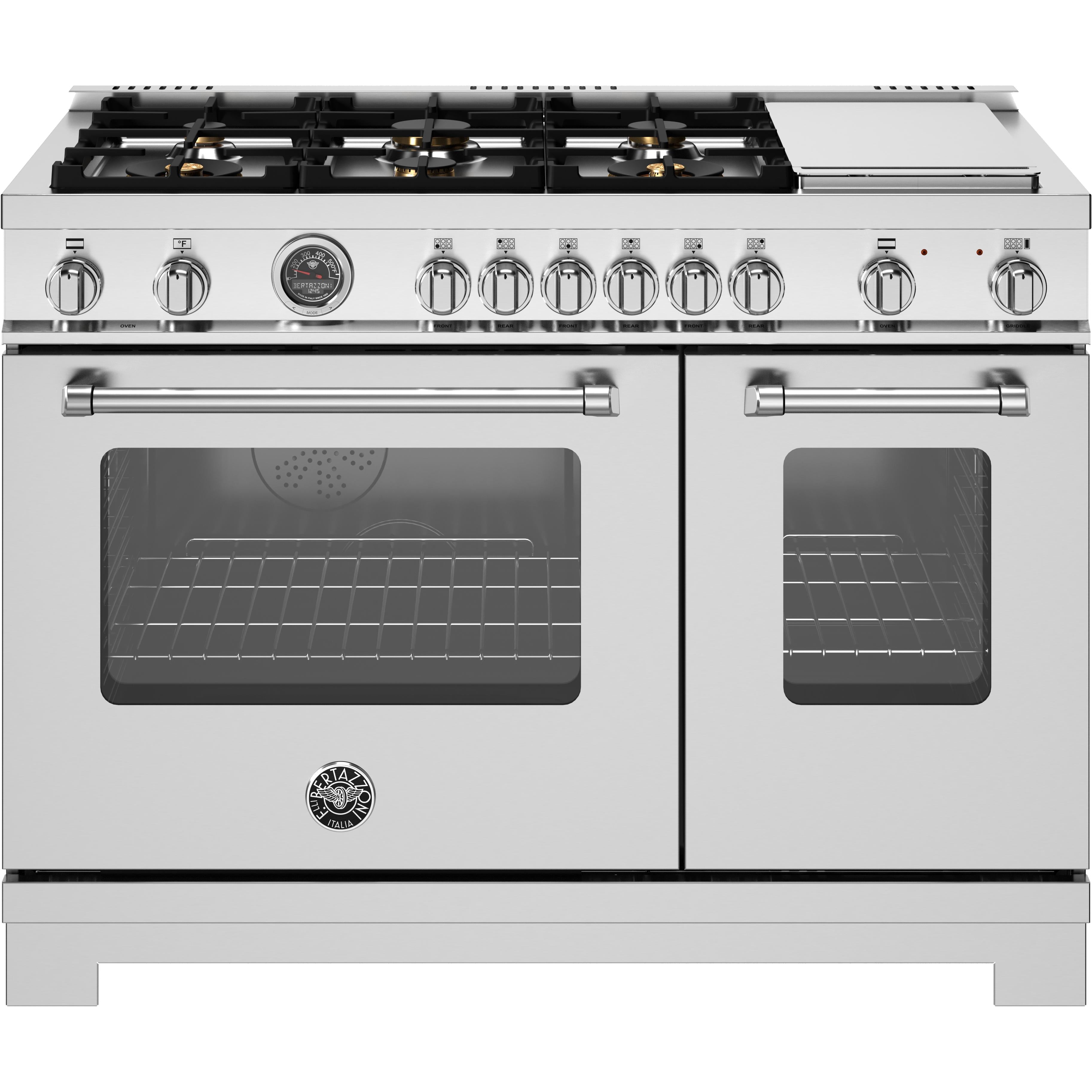 Bertazzoni 48 Inch Freestanding Dual Fuel Range - Professional Gas Stove & Electric Oven (MAS486BTFEPXT) for Gourmet Cooking & Luxury Kitchen Design