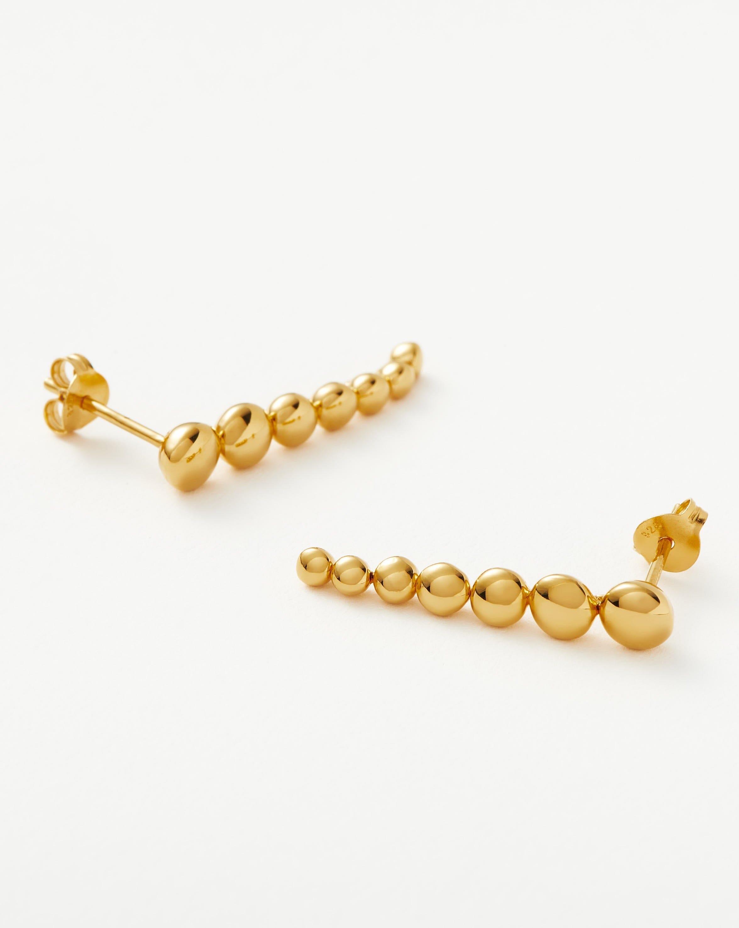 18k Gold Vermeil Beaded Drop Earrings for Women - Elegant Dangling Jewelry for Parties, Weddings & Special Occasions