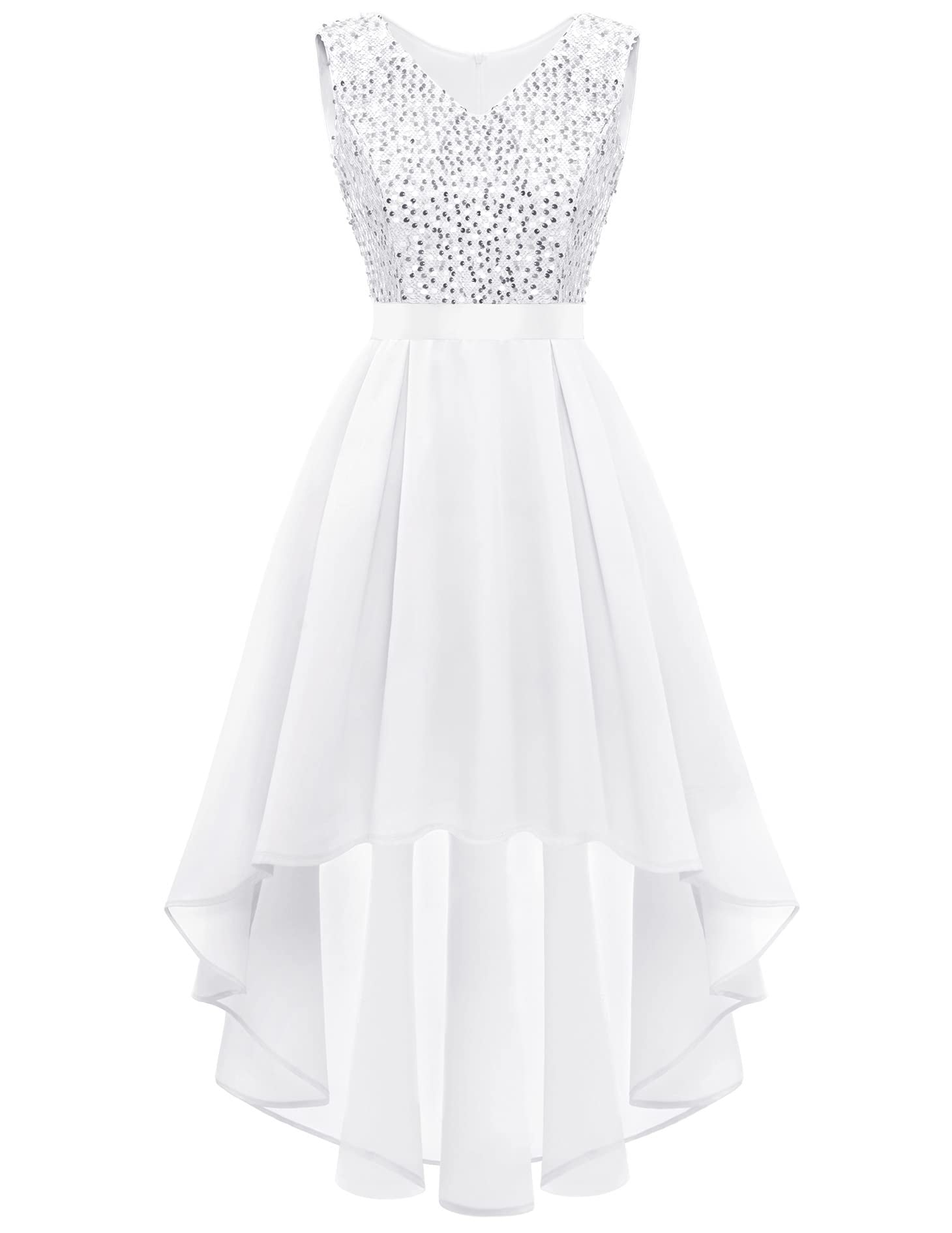 BeryLove Women's Floral Lace Chiffon Bridesmaid Dress - Elegant Hi-Lo Swing Party Gown for Weddings, Prom & Special Occasions