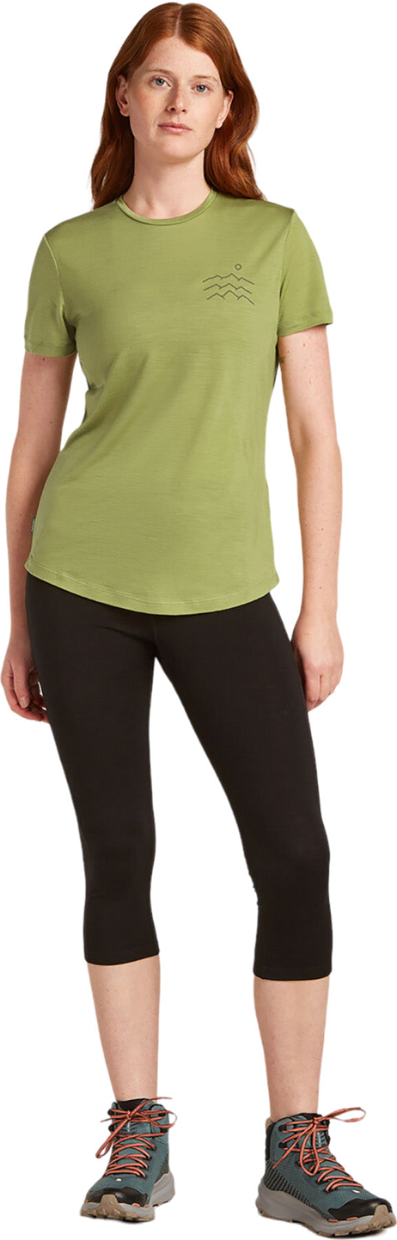 Women's 125 Cool Lite Sphere Across The Peaks Merino Blend Short Sleeve T-Shirt - Breathable & Lightweight Hiking & Travel Top for Outdoor Adventures