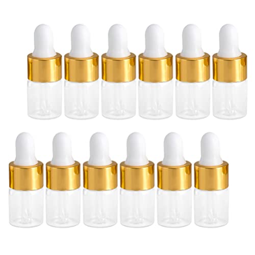 FOMIYES 30Pcs 1ML Clear Glass Dropper Bottles - Essential Oil Refillable Leakproof Cosmetic Sample Vials for DIY Perfume, Eye Drops & Travel - Perfect for Aromatherapy, Skincare & Handmade Beauty Products