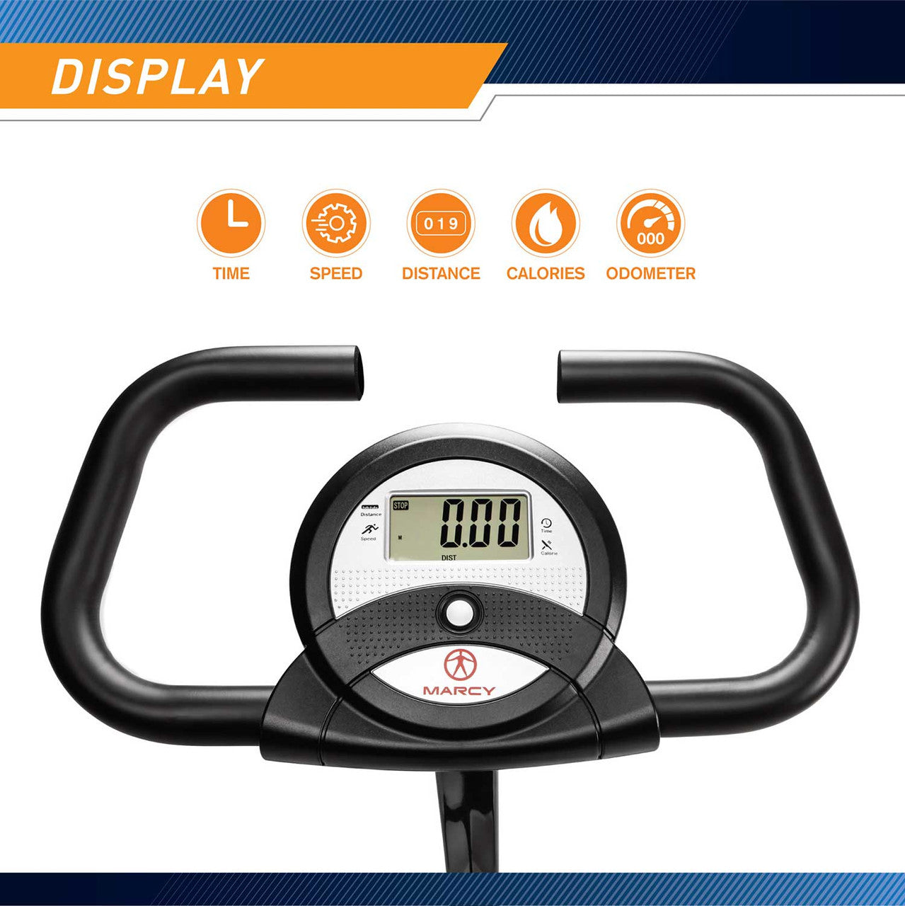 Marcy Foldable Exercise Bike with High Back Seat NS 653 - Adjustable Home Gym Equipment for Cardio Workouts & Indoor Cycling - Perfect for Small Spaces, Apartment Fitness & Low-Impact Training