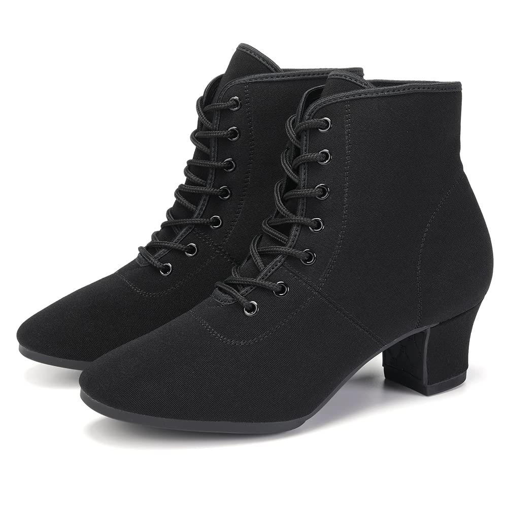 AOQUNFS Women's Latin Dance Shoes - Ballroom Salsa Tango Practice Shoes with Lace-Up Design, Comfortable & Stylish for Professional Performances & Dance Classes (Model GB-NJB)